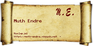 Muth Endre névjegykártya