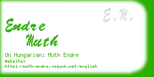 endre muth business card